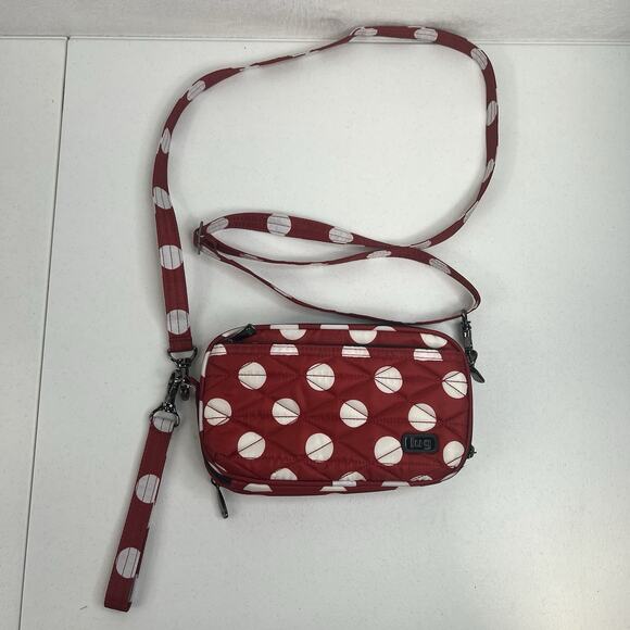 Lug Coupe XL Convertible Crossbody Fanny Pack Belt Hip Bag Minnie Red White Dot - Picture 4 of 16